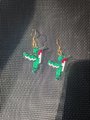 Beaded bird earrings