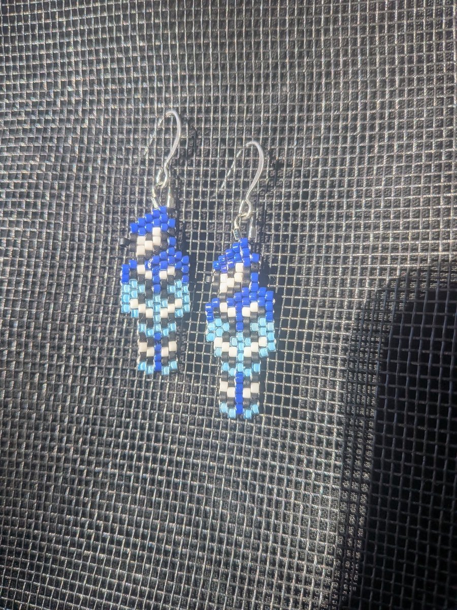 Beaded bird earrings