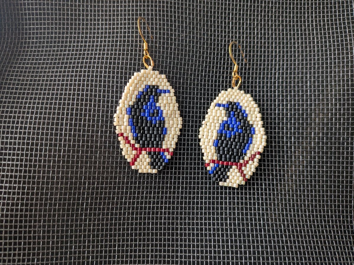 Beaded bird earrings